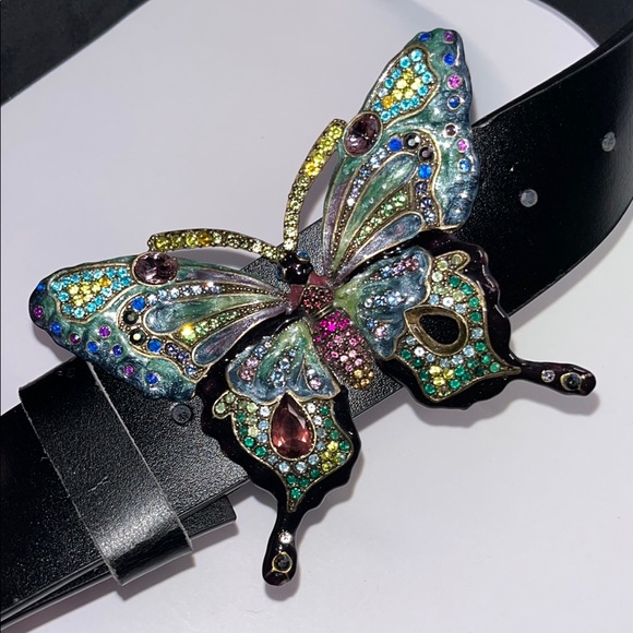 Accessories - Vintage Butterfly Belt Multicolor Crystals Rhinestones